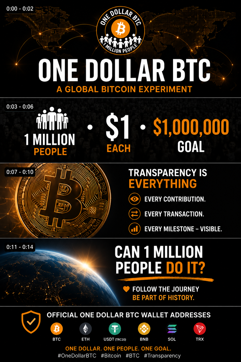 One Dollar BTC public experiment campaign artwork